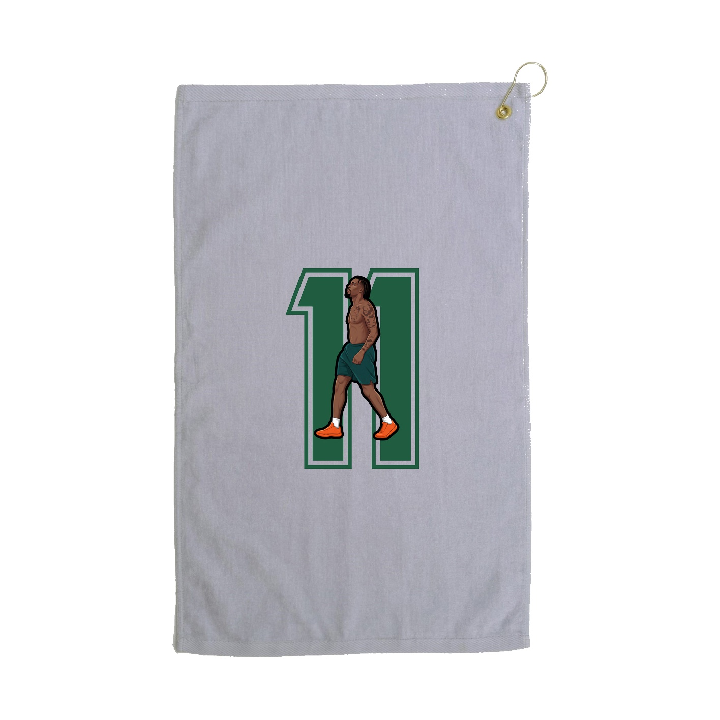 Golf Towel — Number in Grey