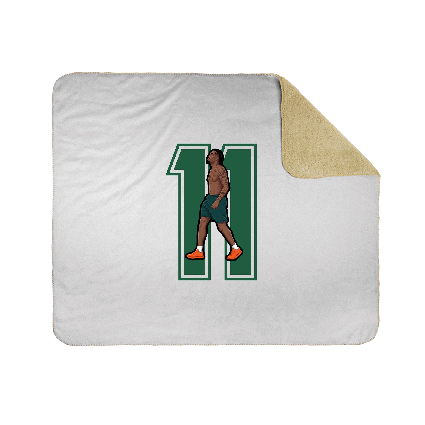 Throw Blanket — Number in White