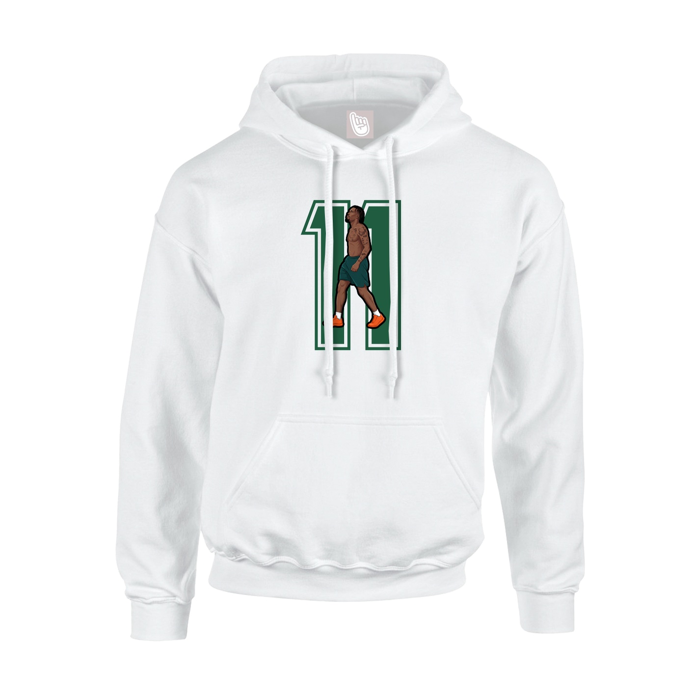 Hoodie — Number in White