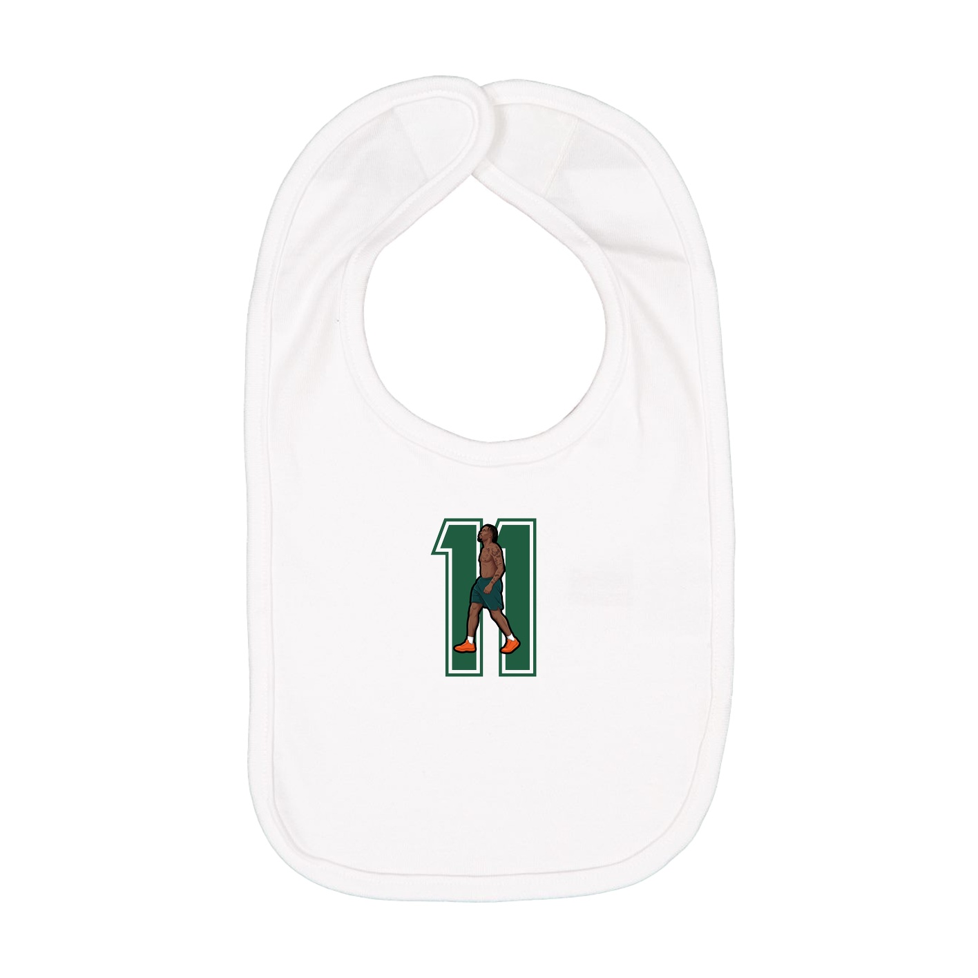 Infant Bib — Number in White