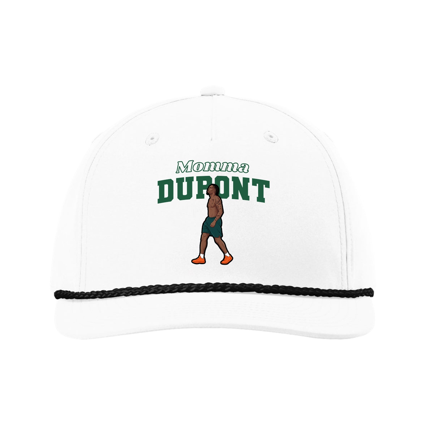 Five-Panel Classic Rope Cap — Mothers Day Block in White