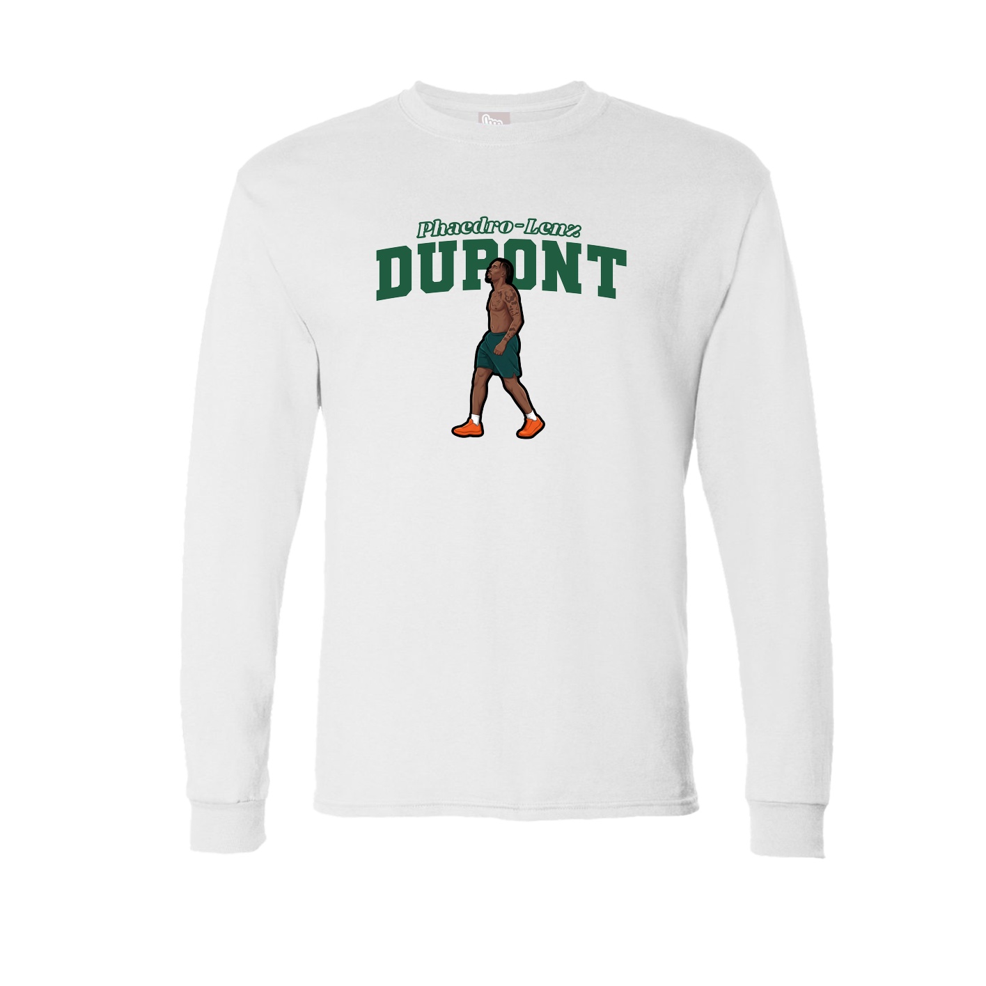 Long Sleeve Tee — Name Arch in White