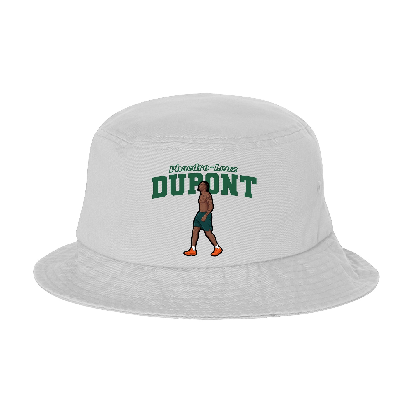 Bucket Cap — Name Arch in White