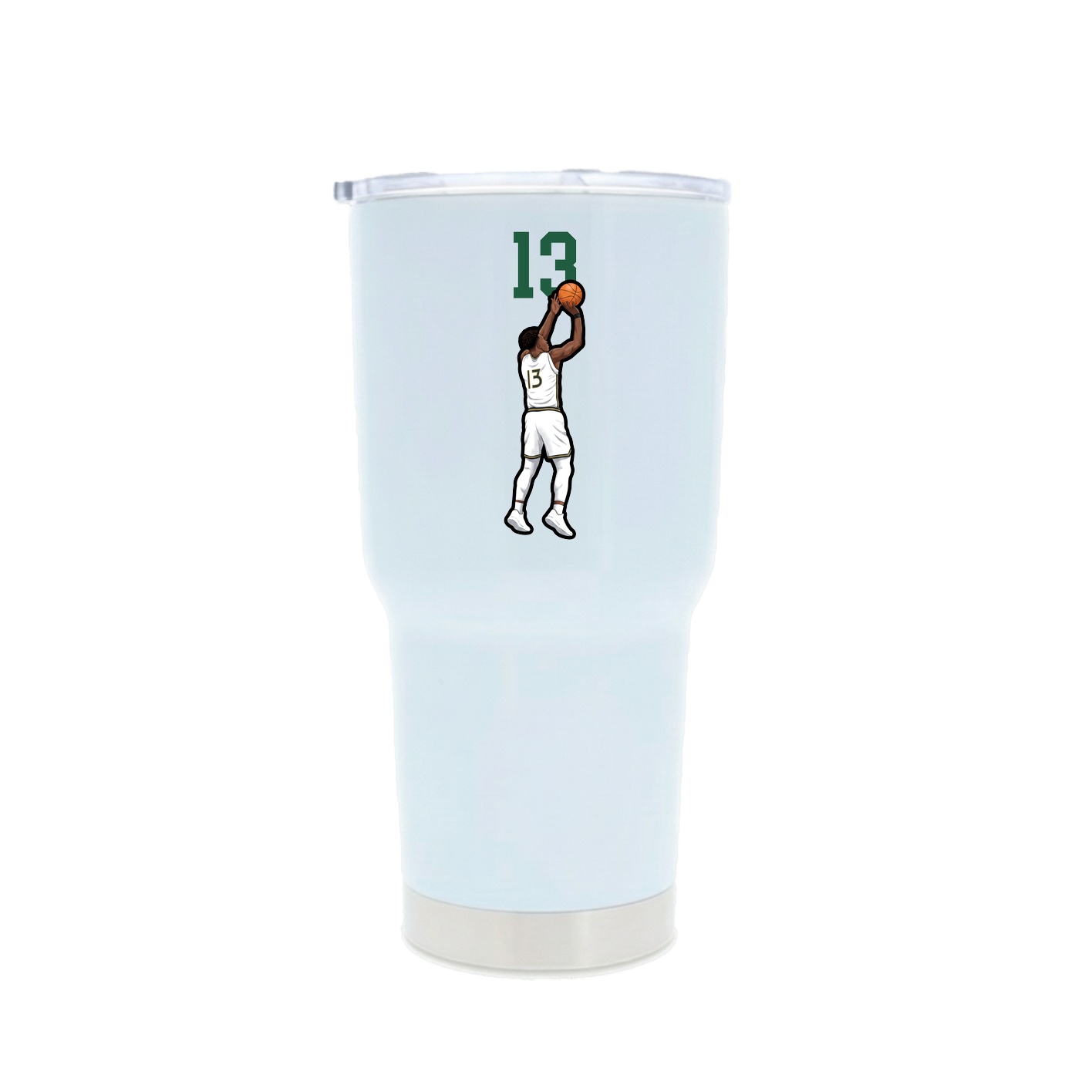 30oz Stainless Steel Tumbler — Number Top in White