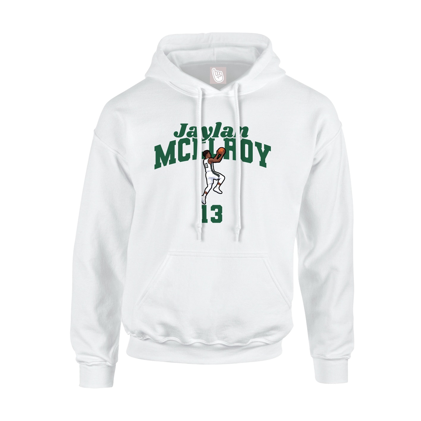 Youth Hoodie — Signature Arch in White