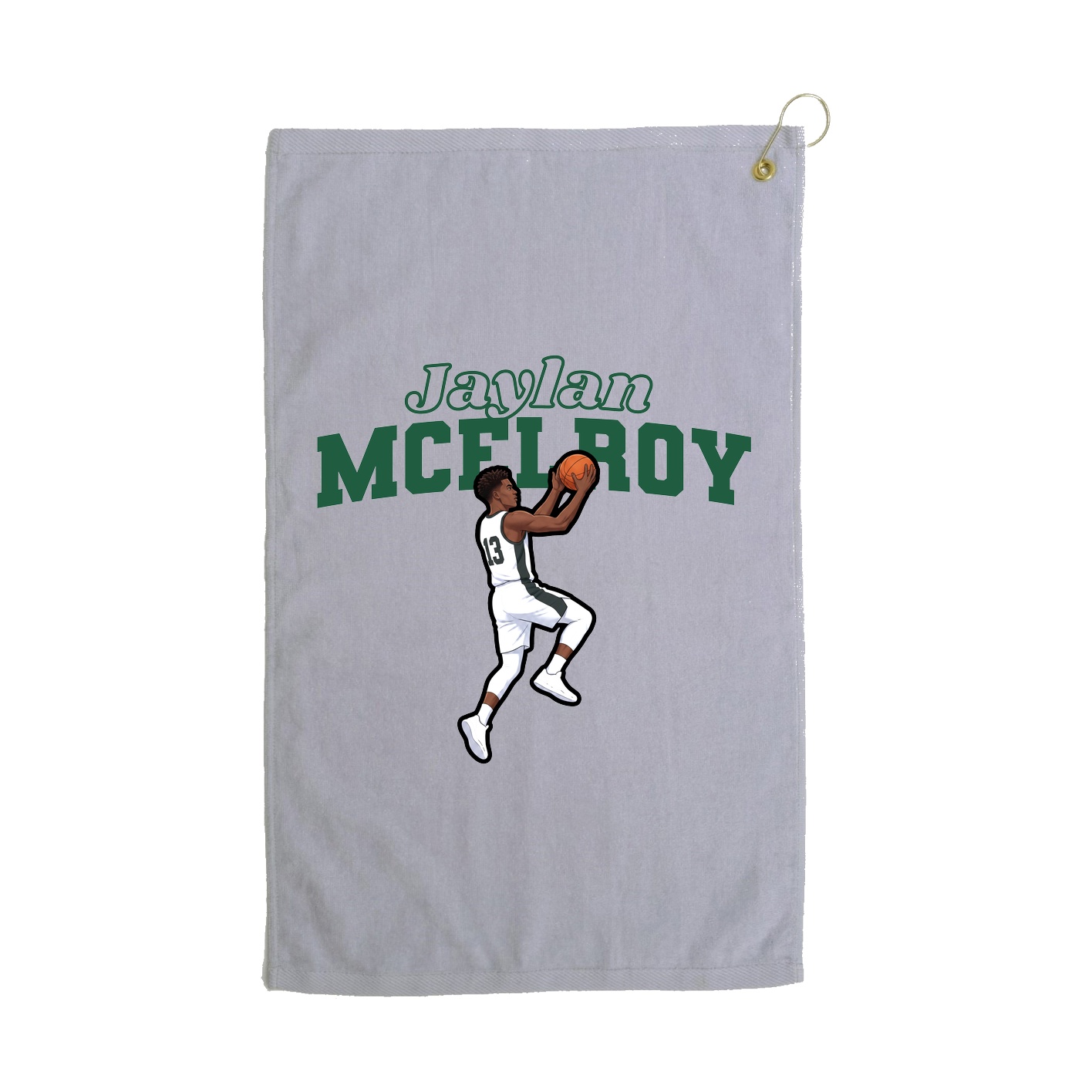 Golf Towel — Name Arch in Grey
