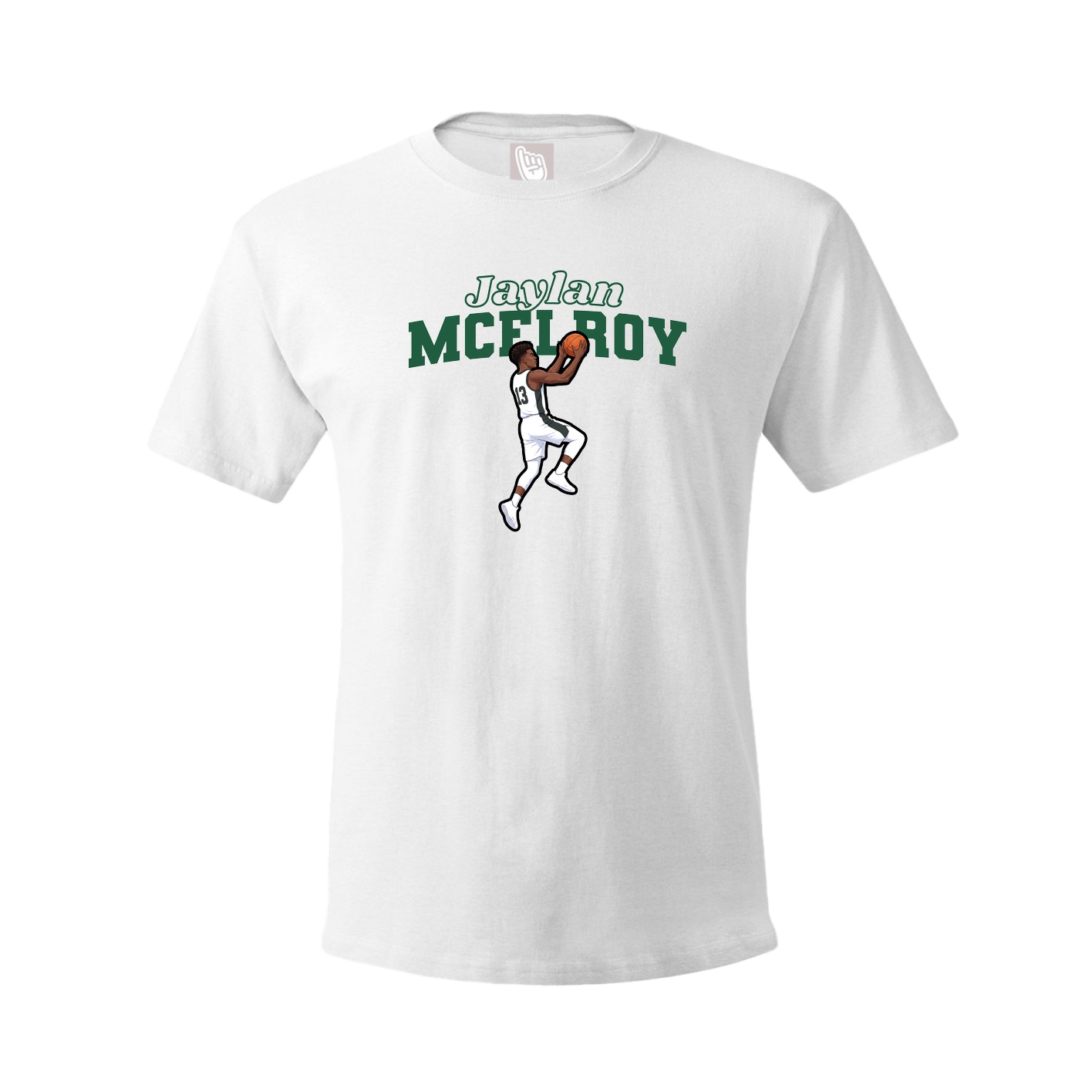 Youth Tee — Name Arch in White