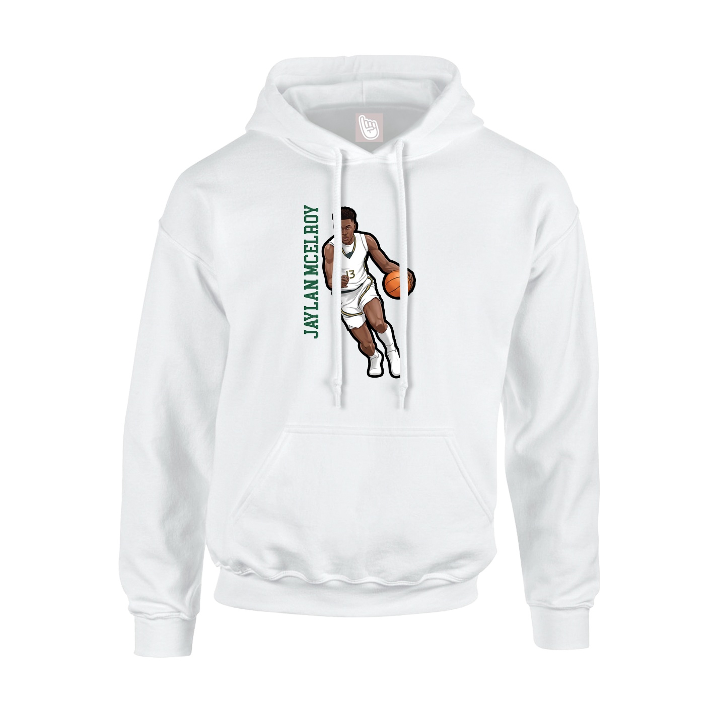 Hoodie — Name Vertical in White