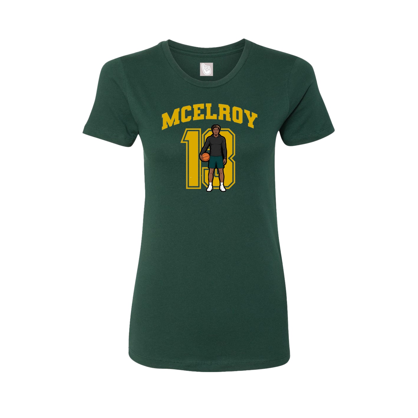 Fitted Women's Tee — Number in Green