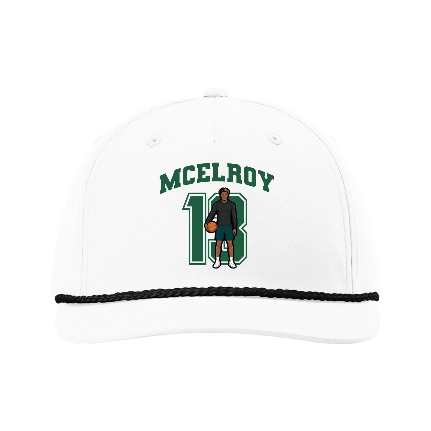 Five-Panel Classic Rope Cap — Number in White