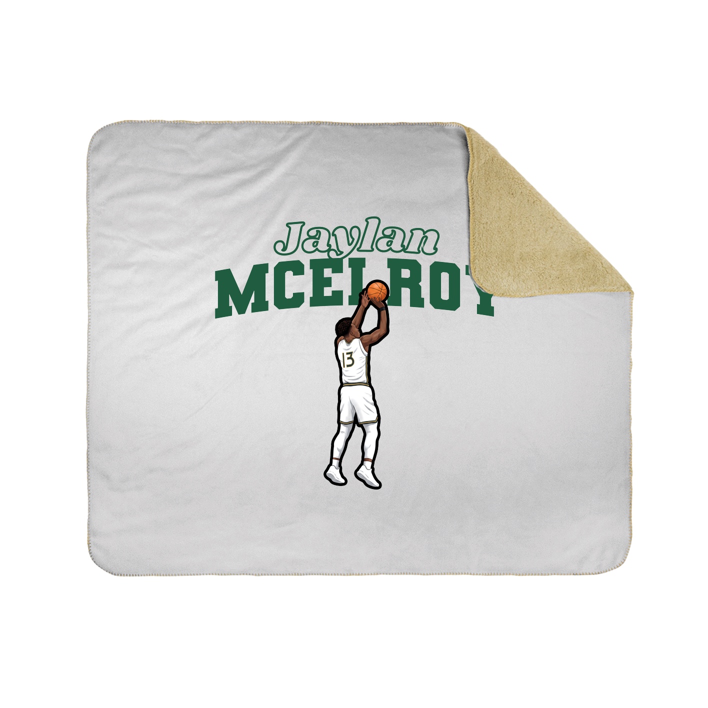 Throw Blanket — Name Arch in White
