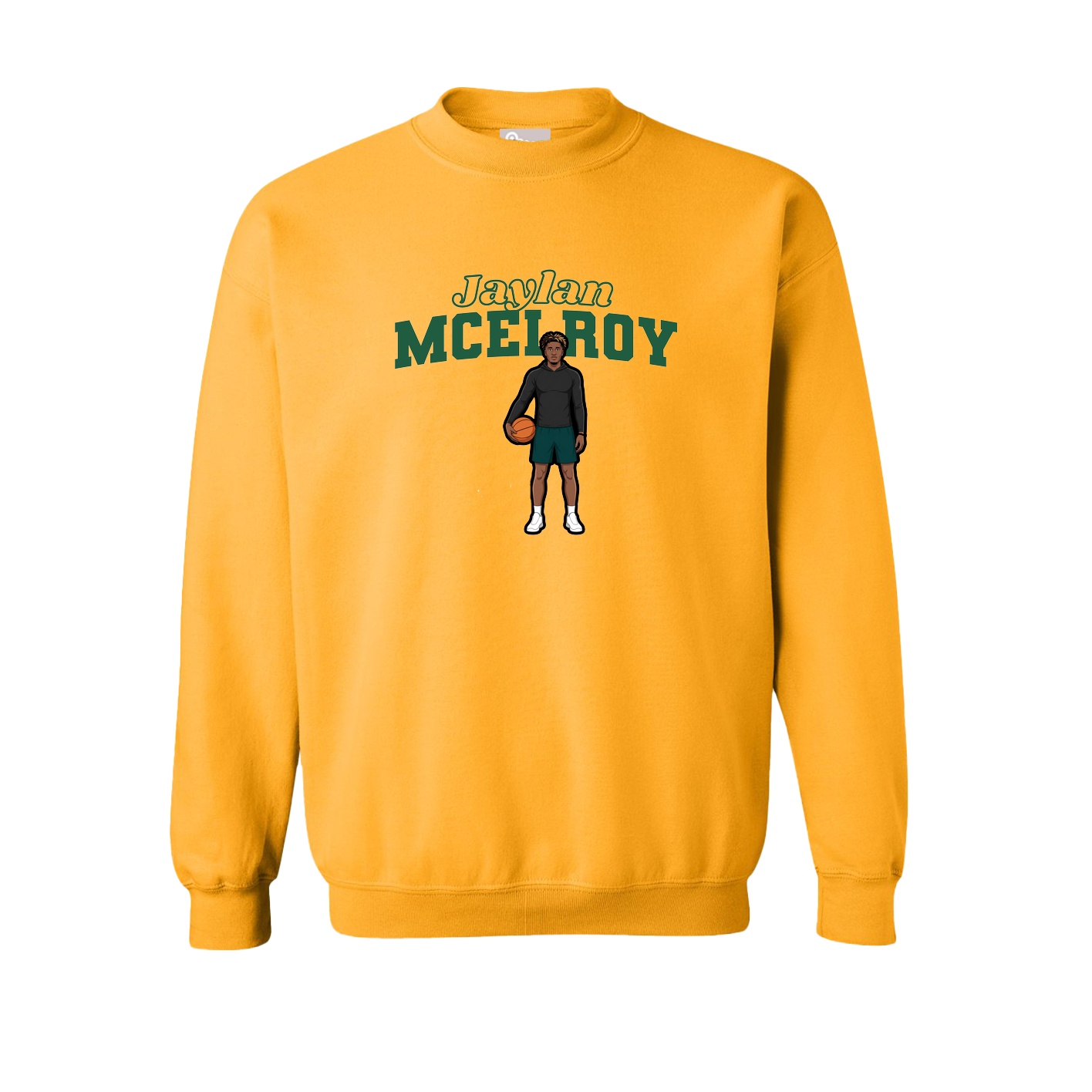 Fleece Crew — Name Arch in Gold