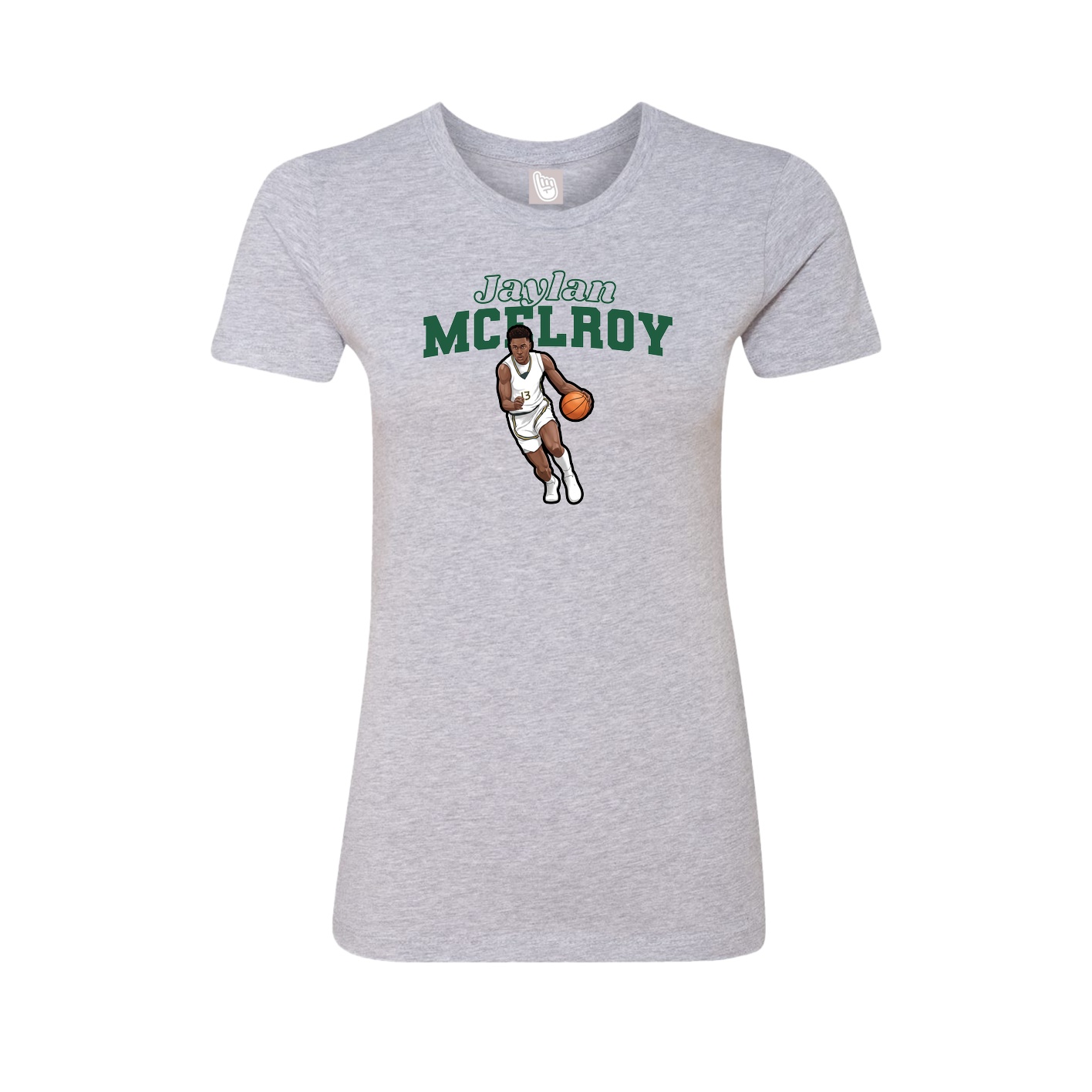 Fitted Women's Tee — Name Arch in Grey