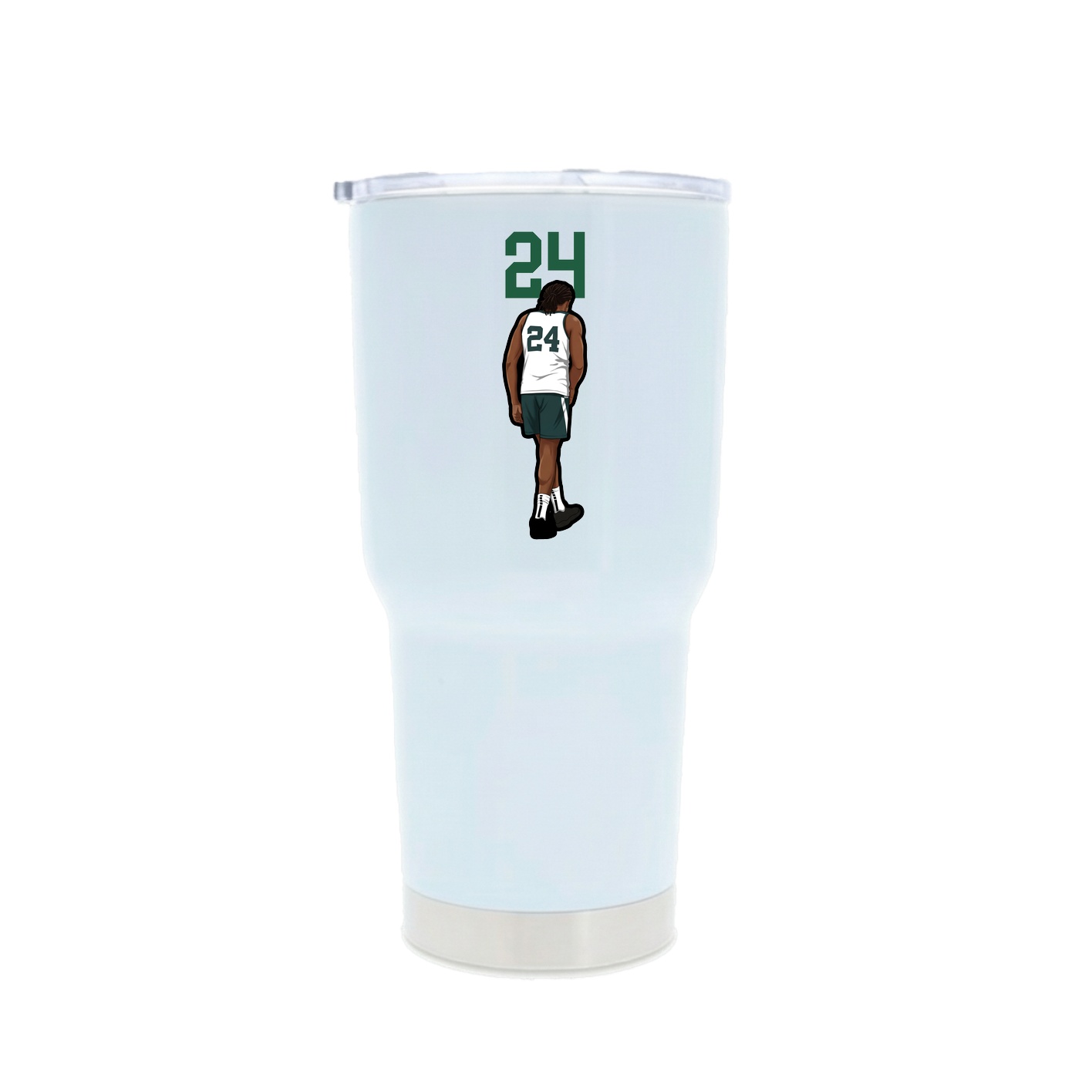 30oz Stainless Steel Tumbler — Number Top in White