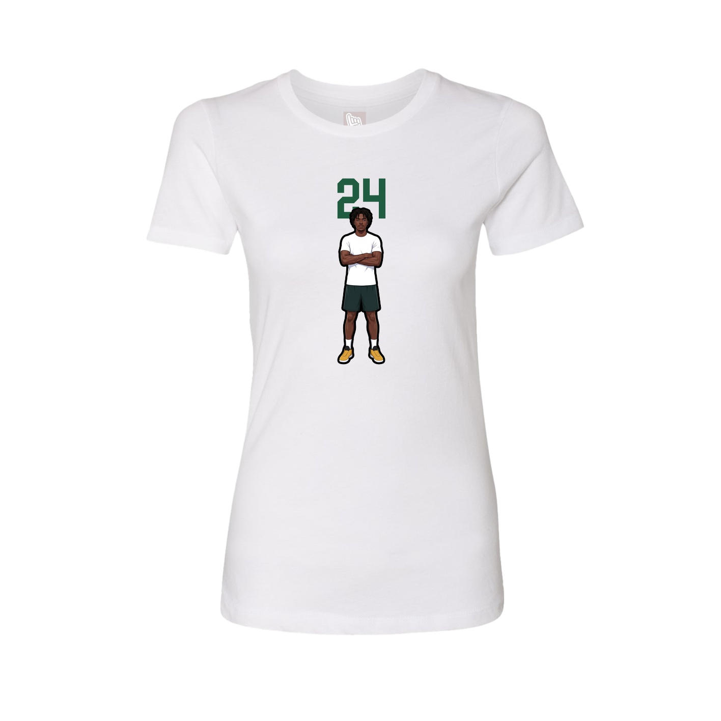 Fitted Women's Tee — Number Top in White