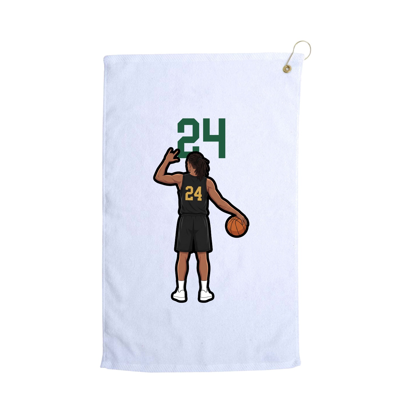 Golf Towel — Number Top in White