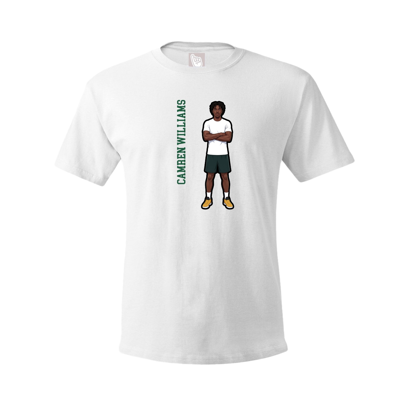 Youth Tee — Name Vertical in White