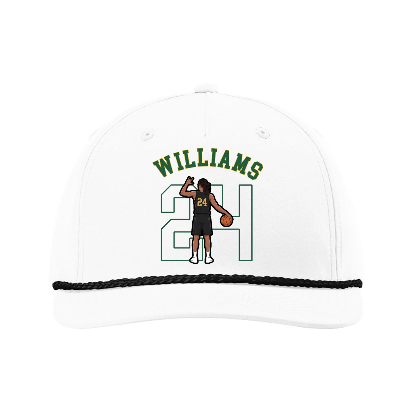 Five-Panel Classic Rope Cap — Shirsey Arch in White
