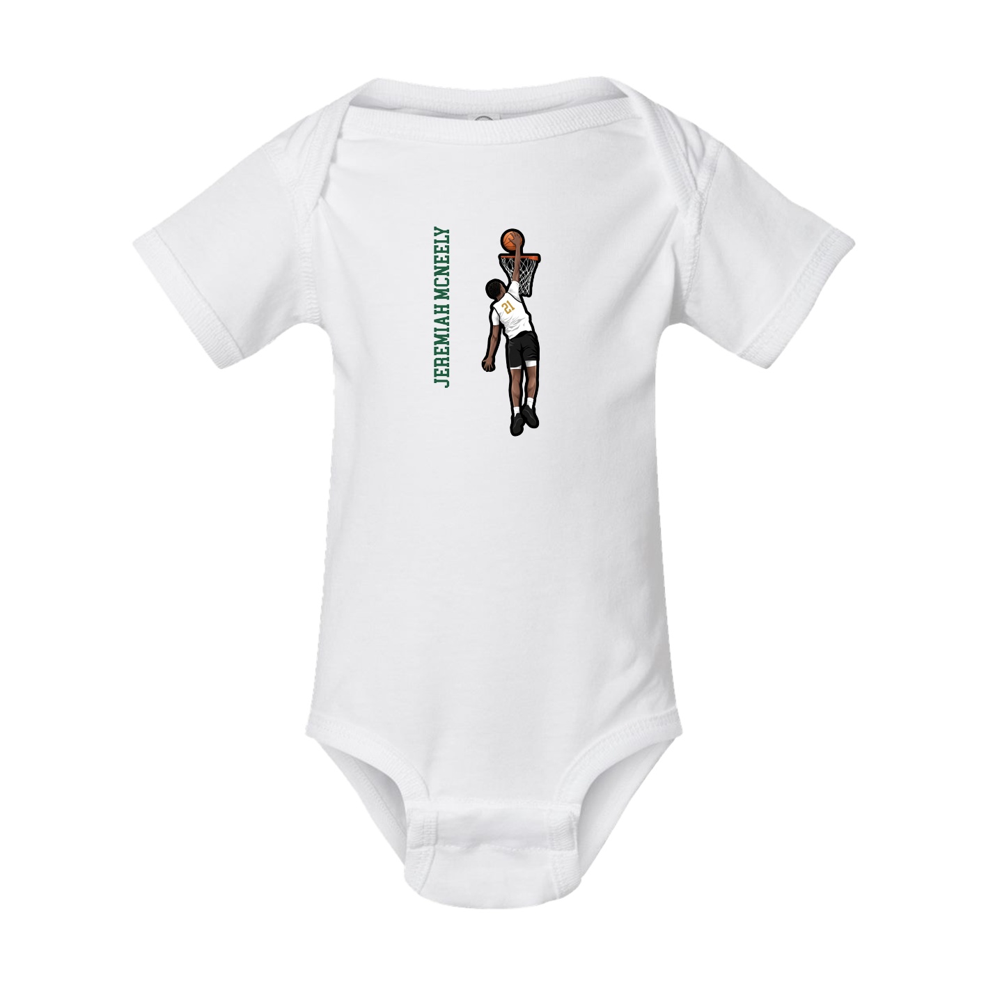 Baby Onesie — Name Vertical in White