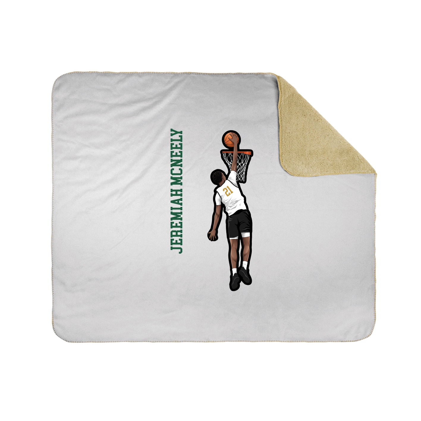 Throw Blanket — Name Vertical in White