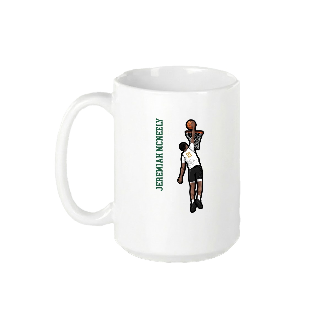 15oz Coffee Mug — Name Vertical in White