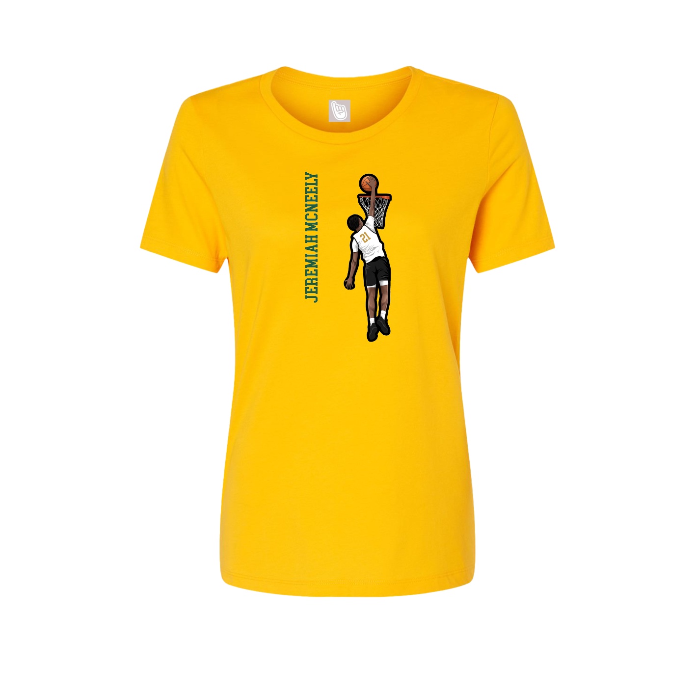 Womens Tee — Name Vertical in Gold