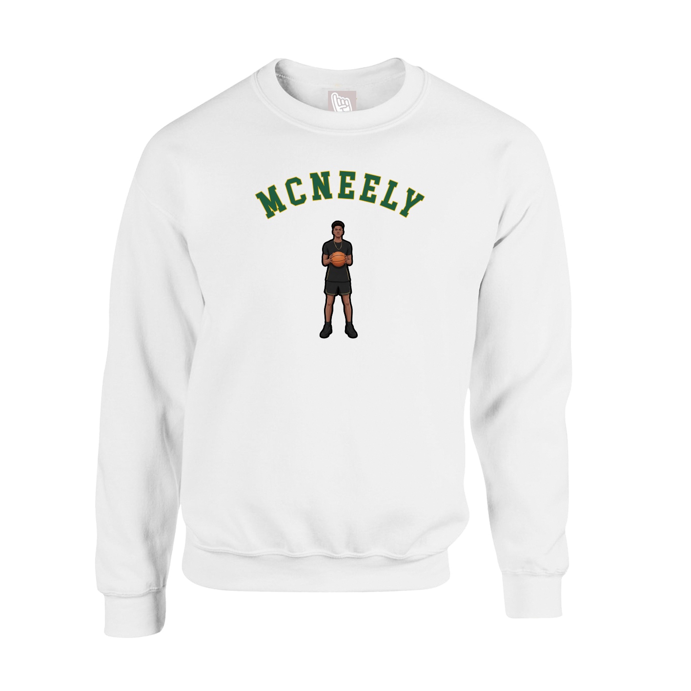 Fleece Crew — Shirsey Arch in White