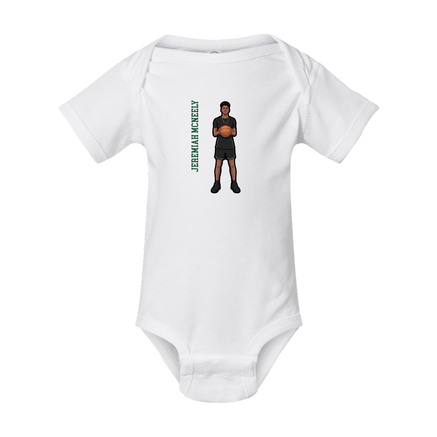 Baby Onesie — Name Vertical in White