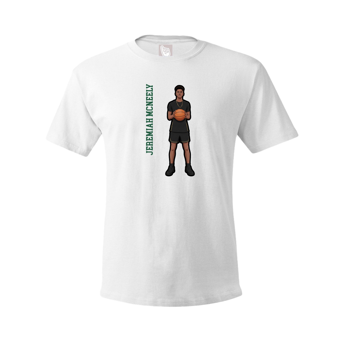 Tee — Name Vertical in White