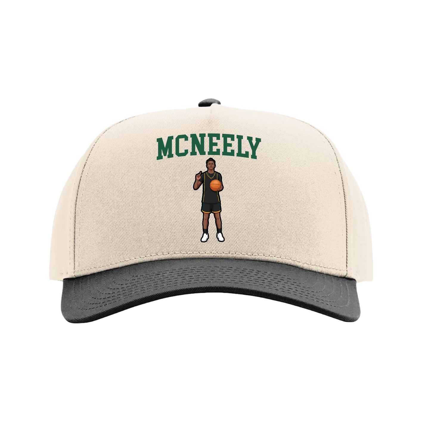 Full Fabric Five-Panel Champ Cap — Shirsey in Cream/Black