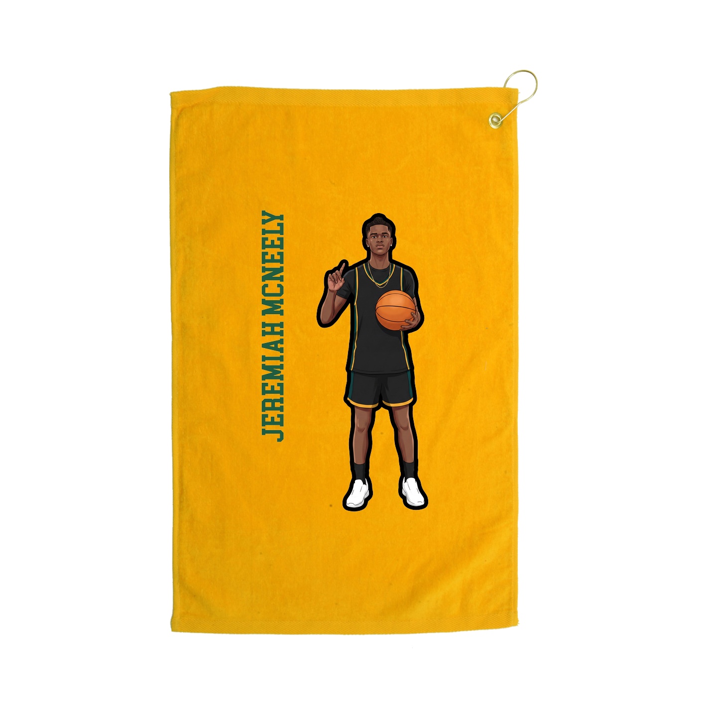 Golf Towel — Name Vertical in Gold