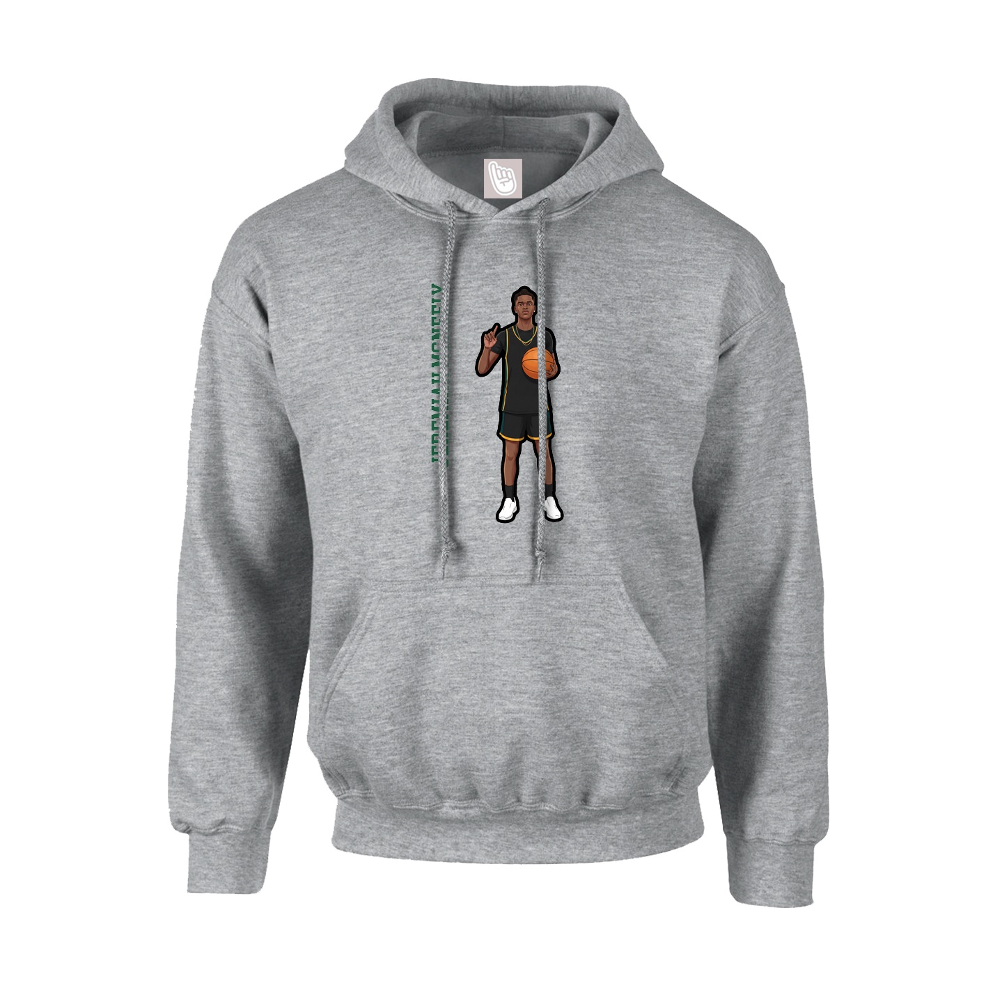 Hoodie — Name Vertical in Grey