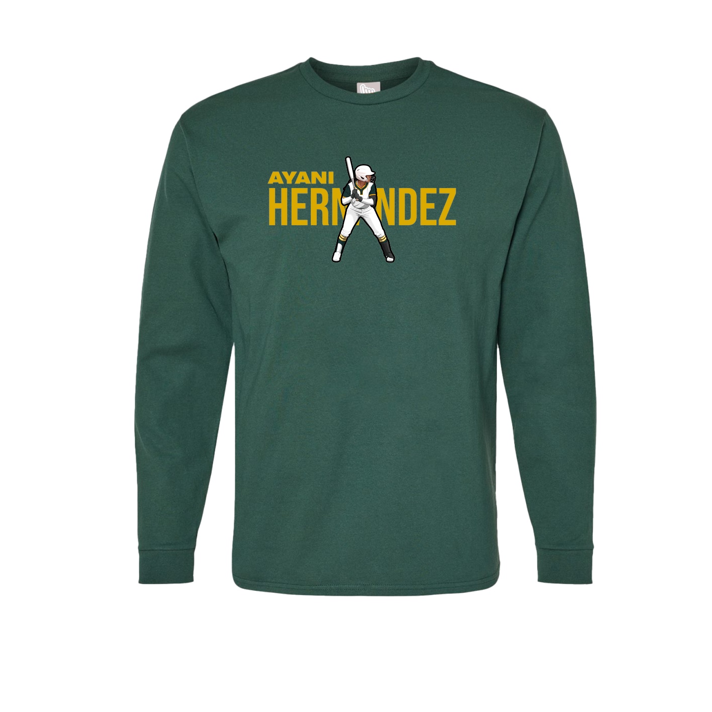 Long Sleeve Tee — Player Name in Green