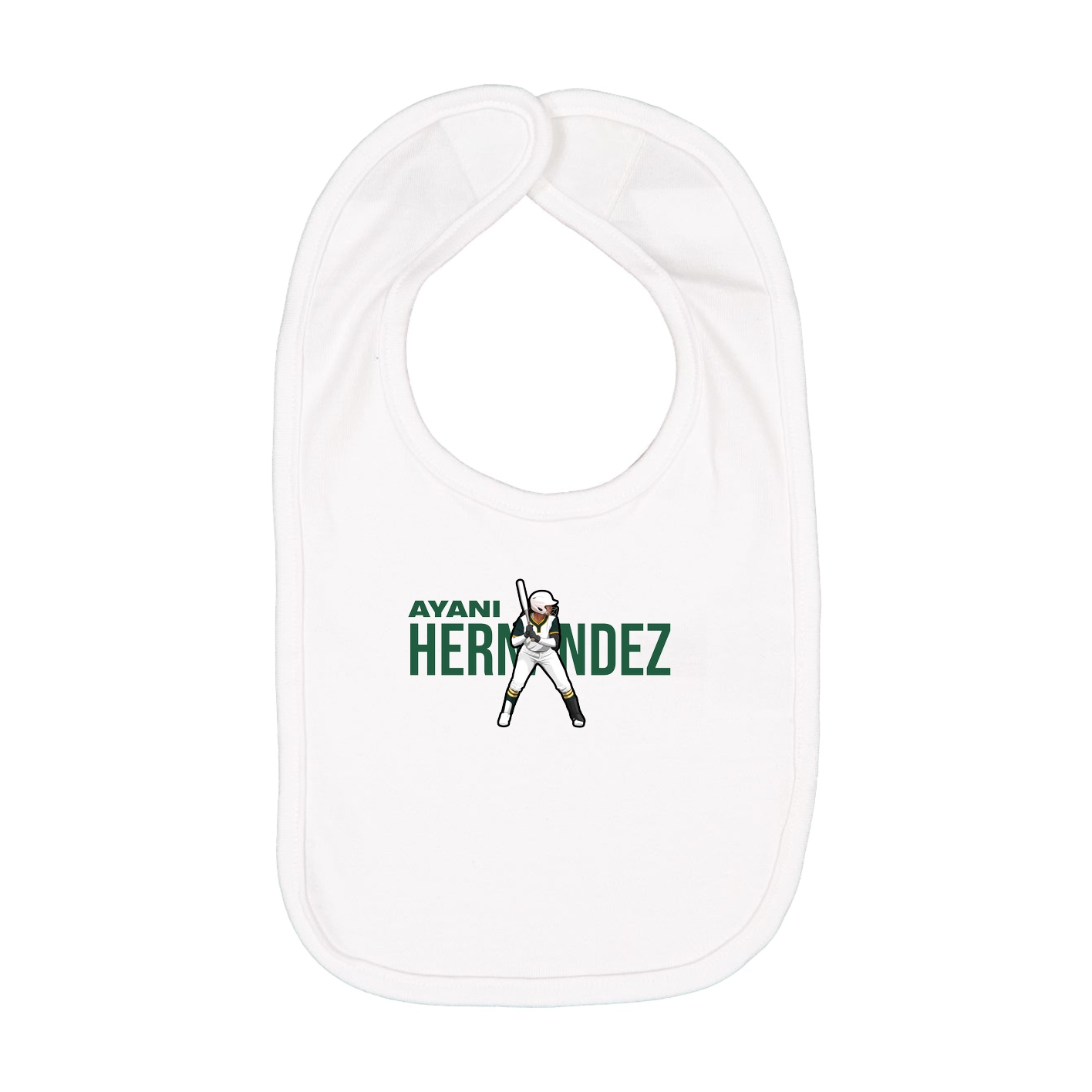 Infant Bib — Player Name in White