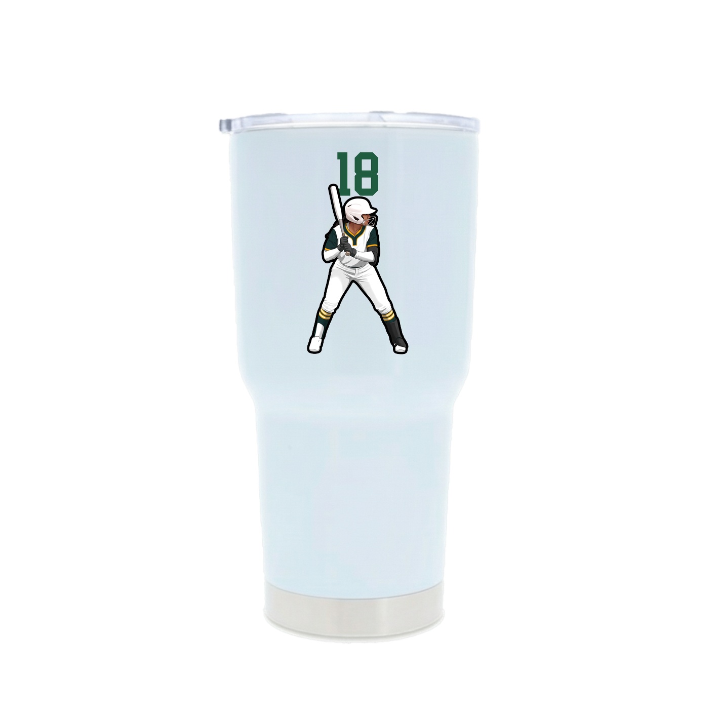 30oz Stainless Steel Tumbler — Number Top in White
