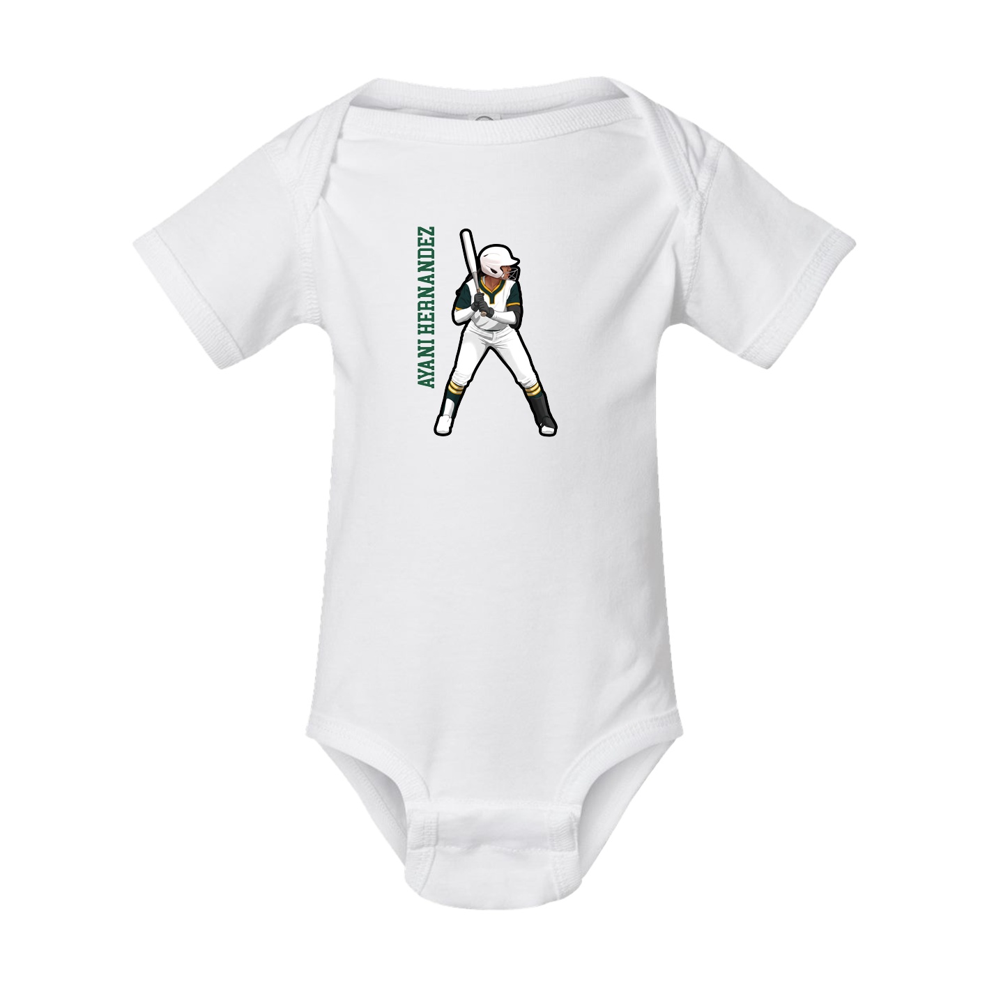 Baby Onesie — Name Vertical in White