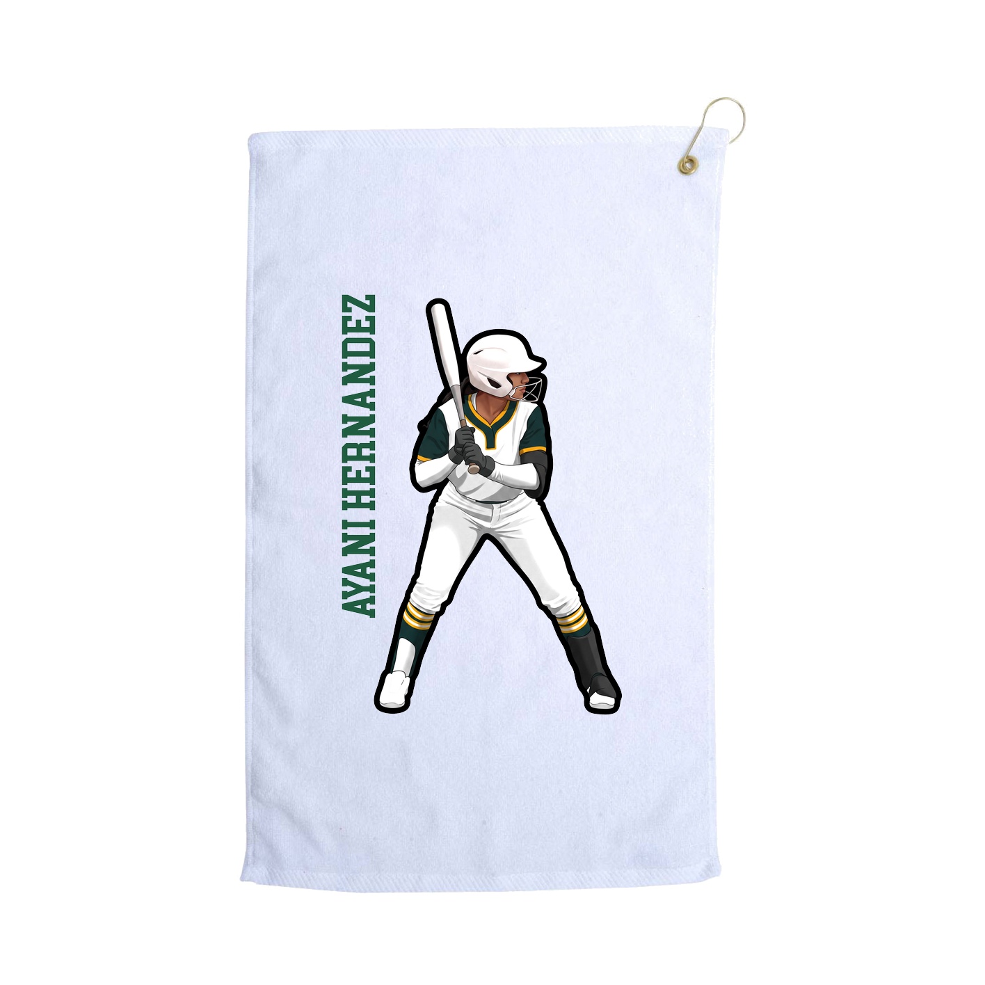 Golf Towel — Name Vertical in White