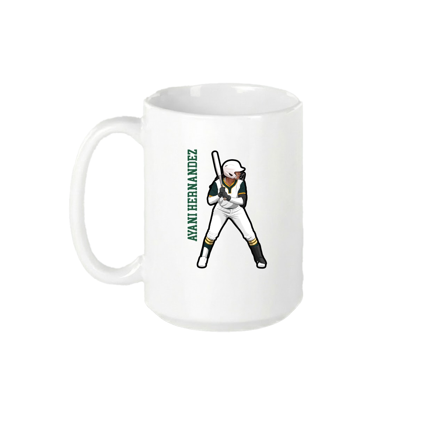15oz Coffee Mug — Name Vertical in White