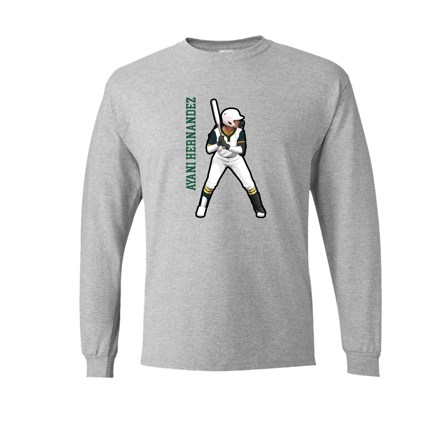 Long Sleeve Tee — Name Vertical in Grey