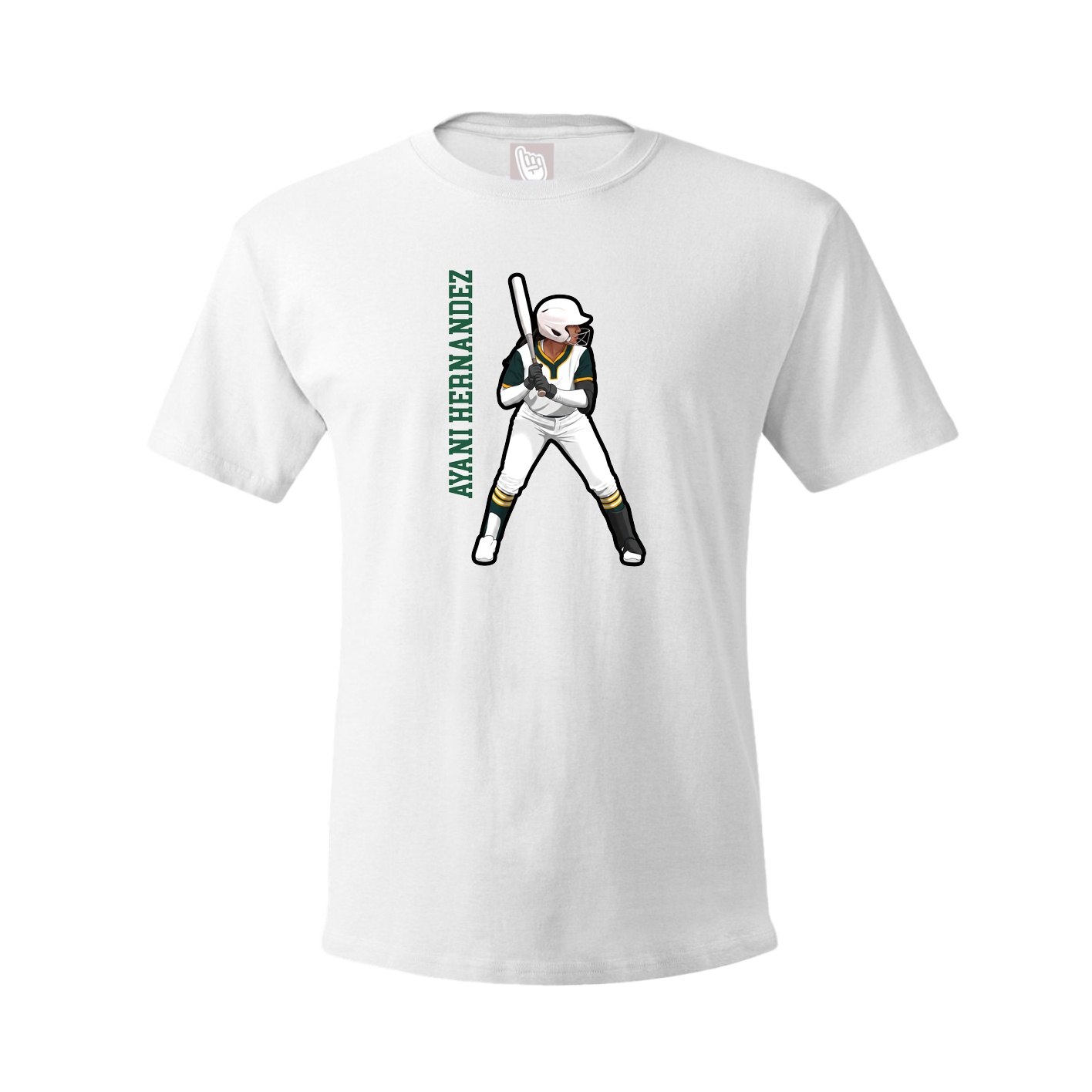 Youth Tee — Name Vertical in White