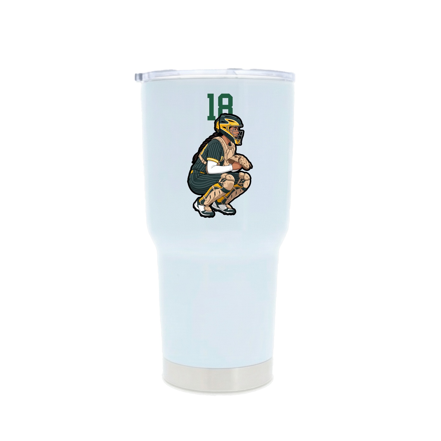 30oz Stainless Steel Tumbler — Number Top in White