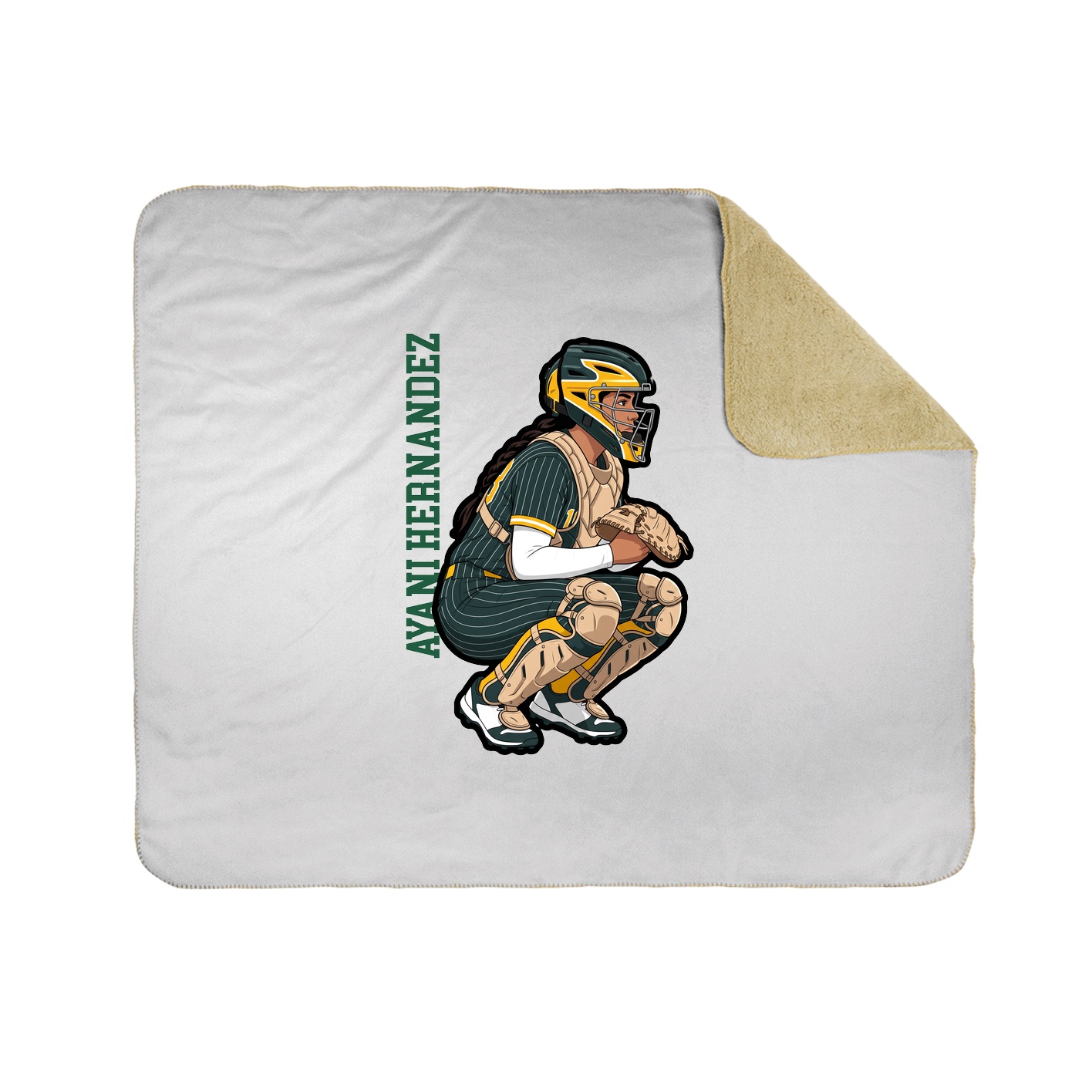 Throw Blanket — Name Vertical in White