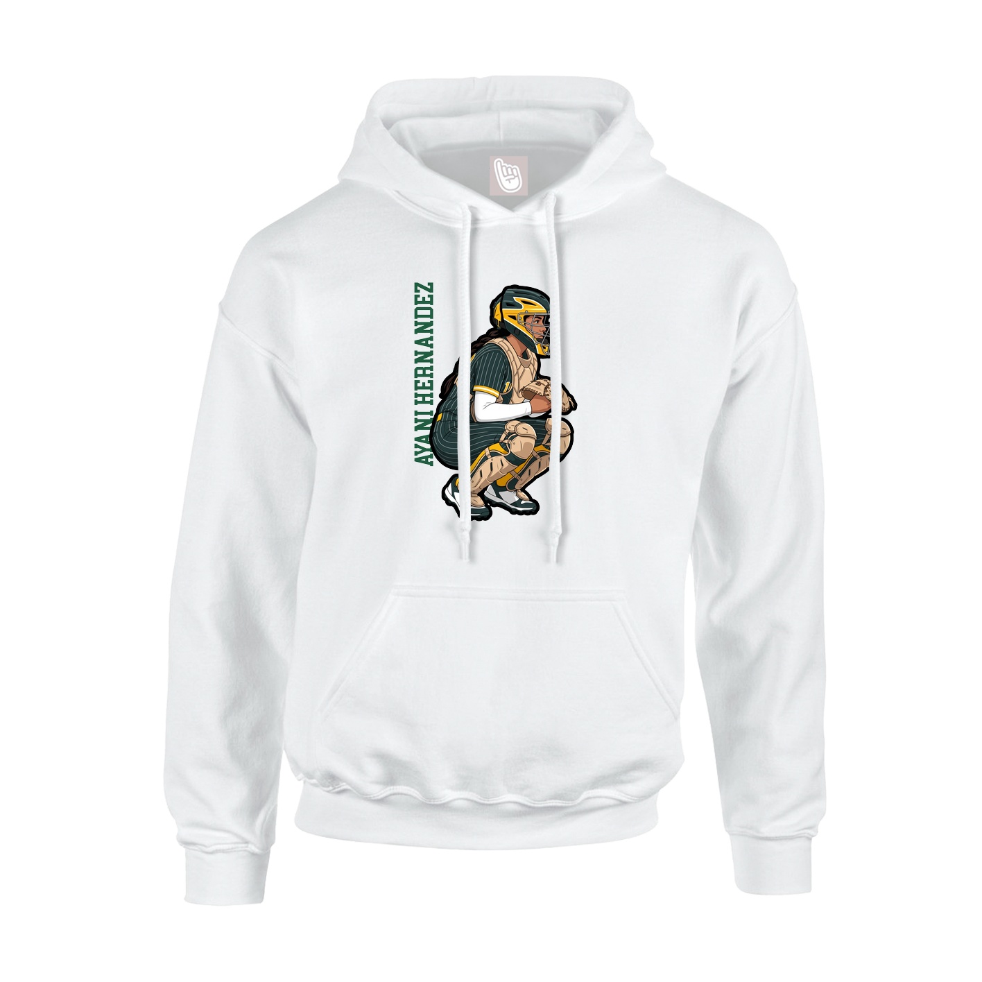 Hoodie — Name Vertical in White