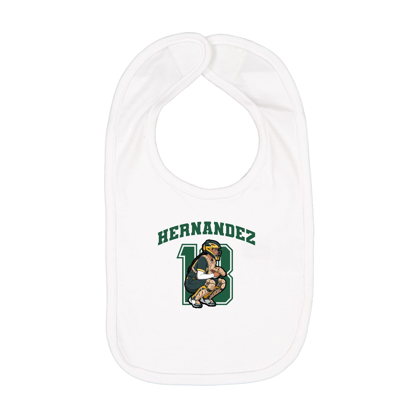 Infant Bib — Number in White