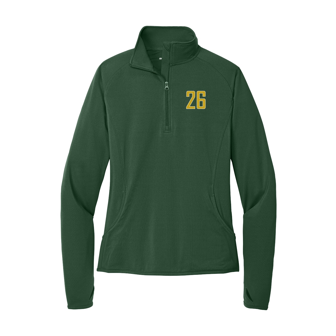 Women's Q-Zip Pullover — Front Shirsy in Green