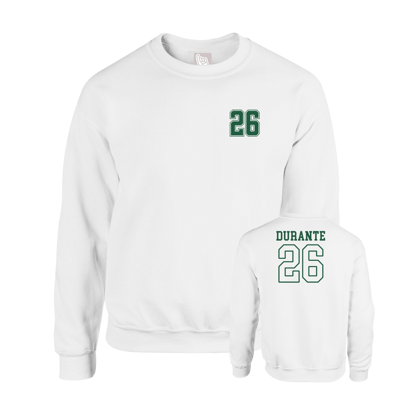 Fleece Crew — Chest Back in White