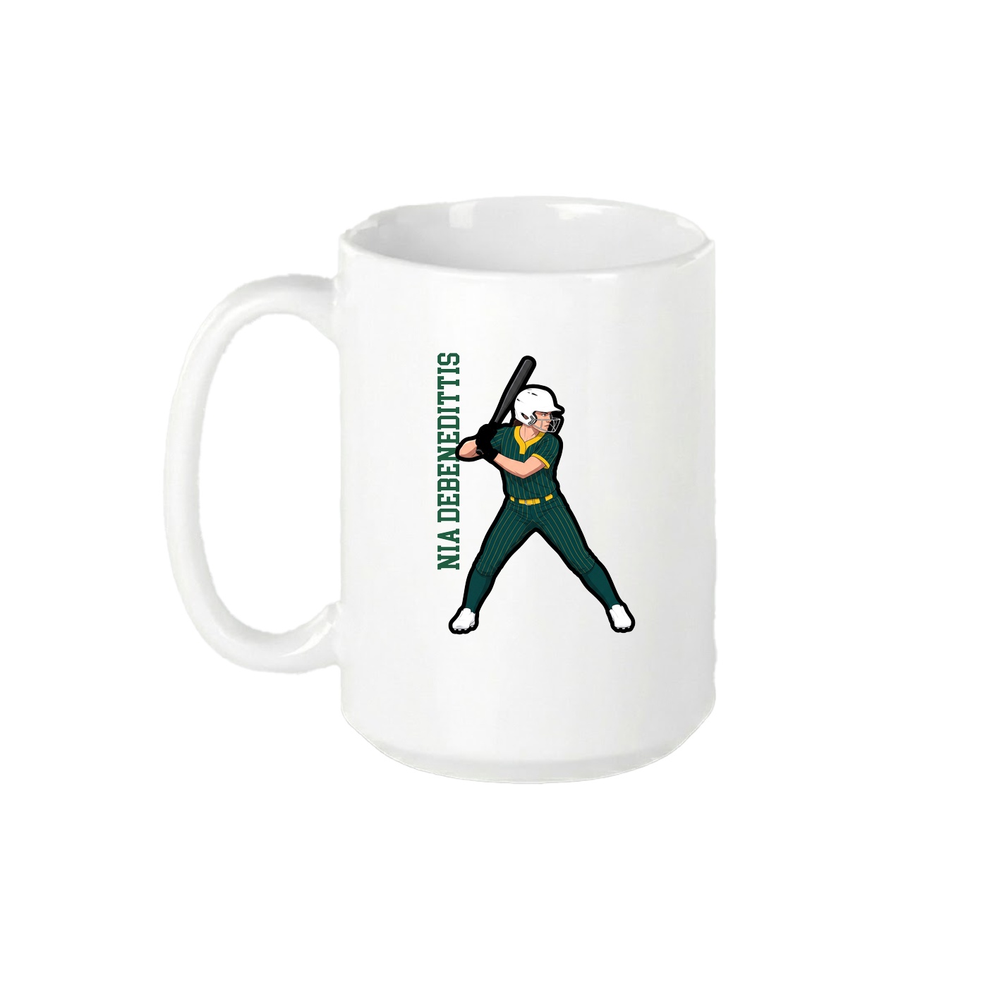 15oz Coffee Mug — Name Vertical in White
