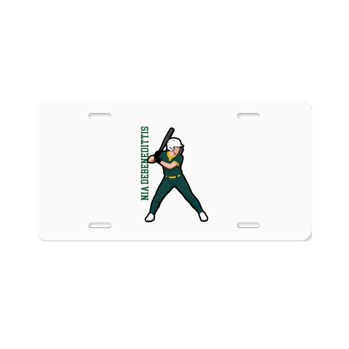 License Plate — Name Vertical in Classic