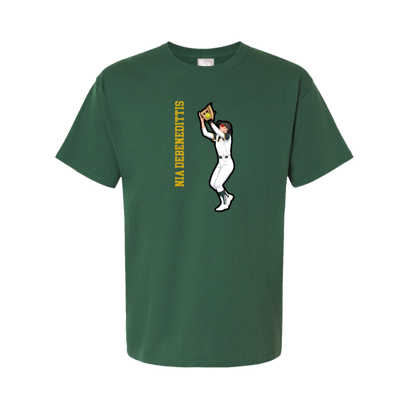 Youth Tee — Name Vertical in Green