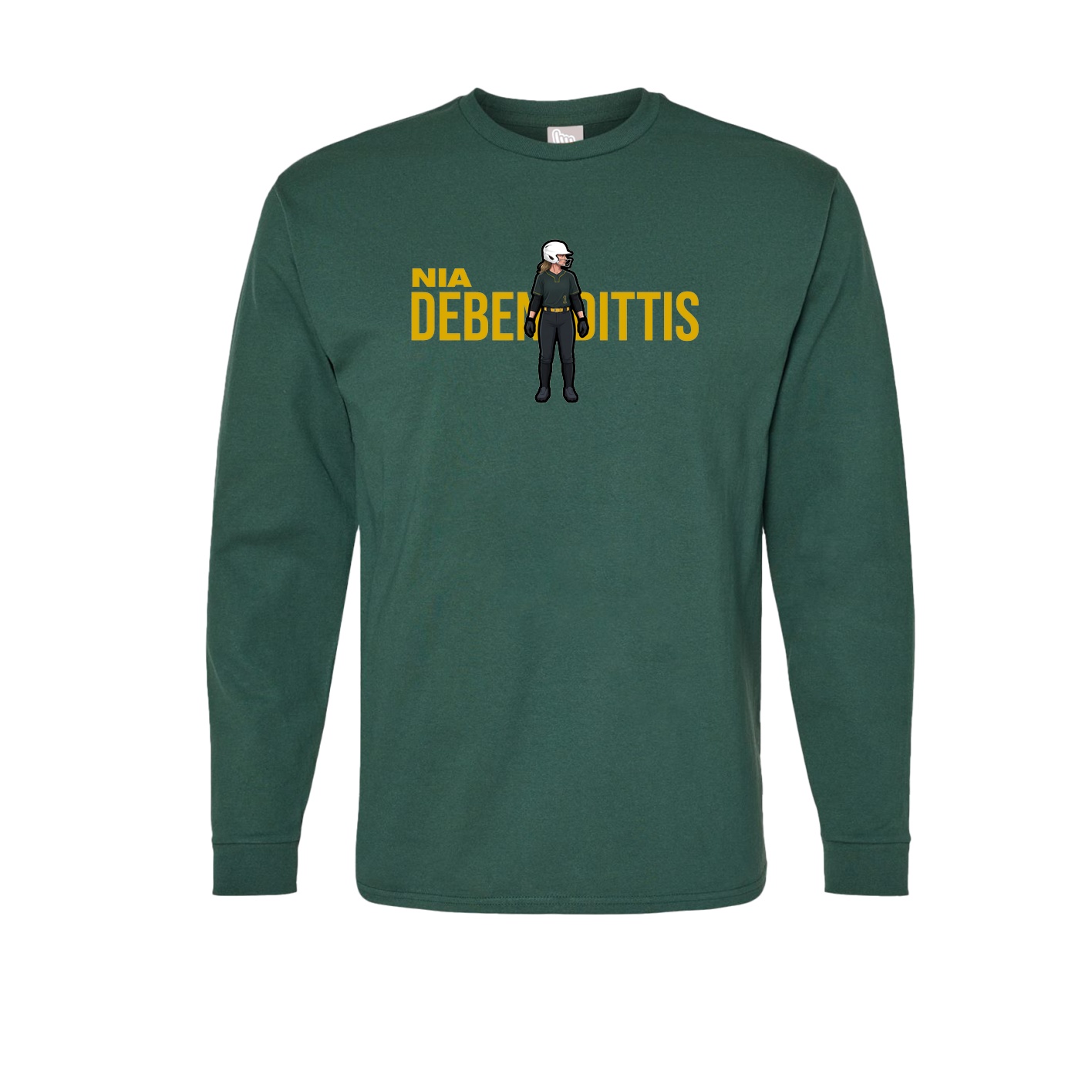 Long Sleeve Tee — Player Name in Green